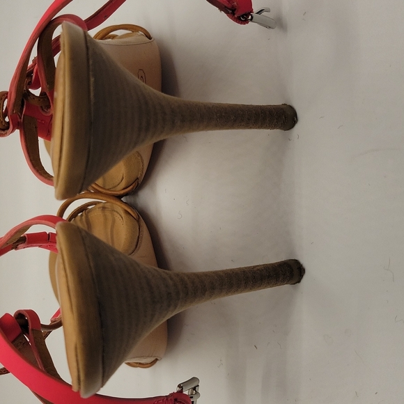 Coach Lana Heels Neon Pink Sz 7.5 - Picture 3 of 4